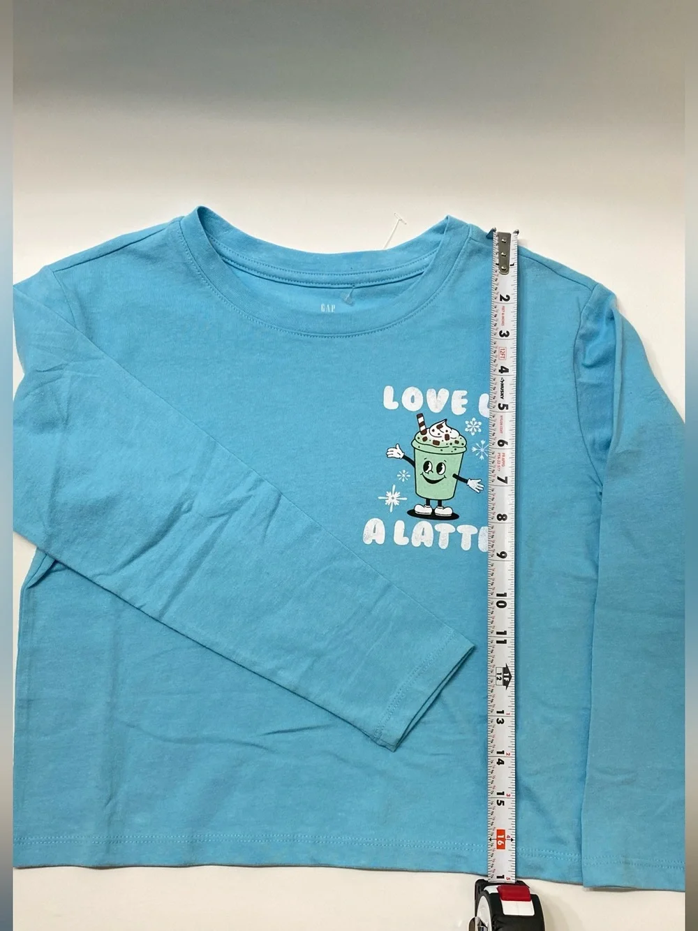 GAP Light Blue 'Love A Latte' Long-Sleeve Tee